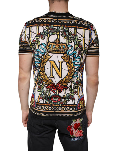 Dolce & Gabbana Multicolor Napoleon Print Cotton T-shirt