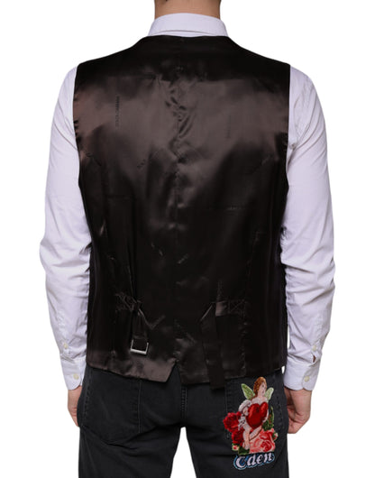 Dolce & Gabbana Black Cotton Waistcoat Dress Formal Vest