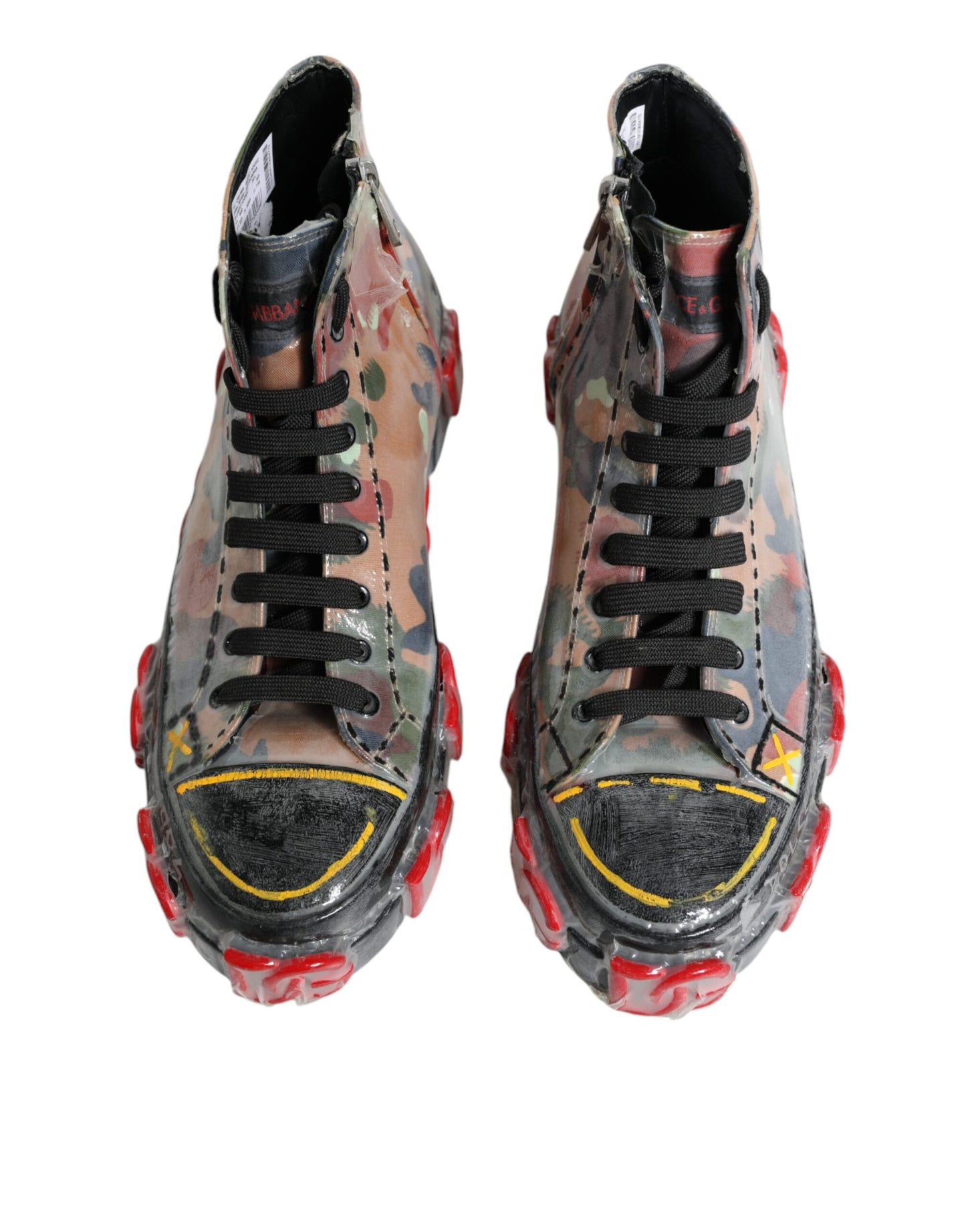 Dolce & Gabbana Multicolor Camouflage High Top Sneakers Shoes