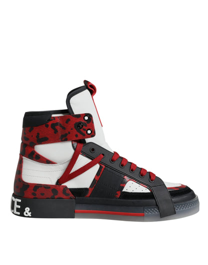 Dolce & Gabbana Multicolor Leather High Top Sneakers Shoes