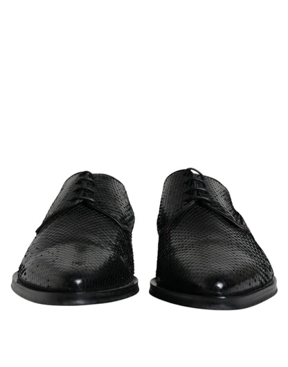 Dolce & Gabbana Black Leather Derby Formal Dress Shoes