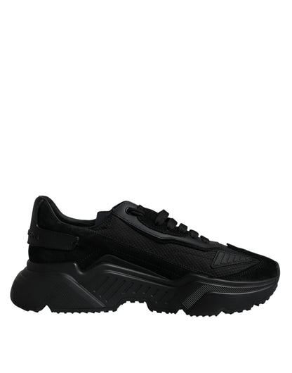 Dolce & Gabbana Black Leather Daymaster Low Top Sneakers Shoes