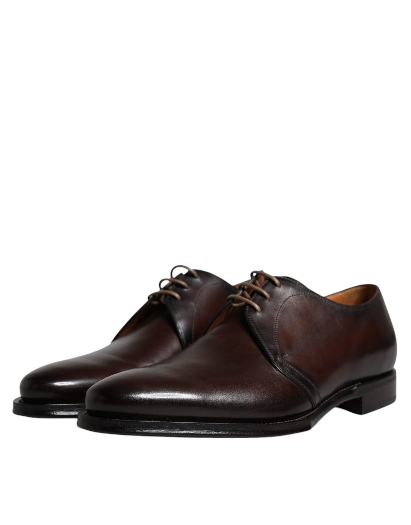 Dolce & Gabbana Black Leather Lace Up Men Derby Formal Shoes