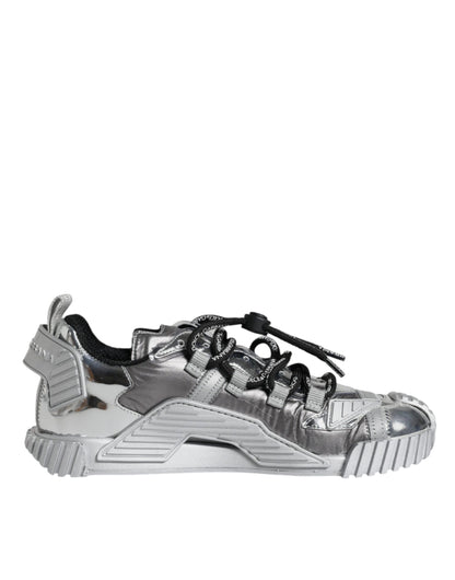 Dolce & Gabbana Silver Polyester NS1 Low Top Sneakers Shoes