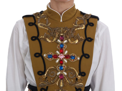 Dolce & Gabbana Runway Embellished Crystal Cross Vest