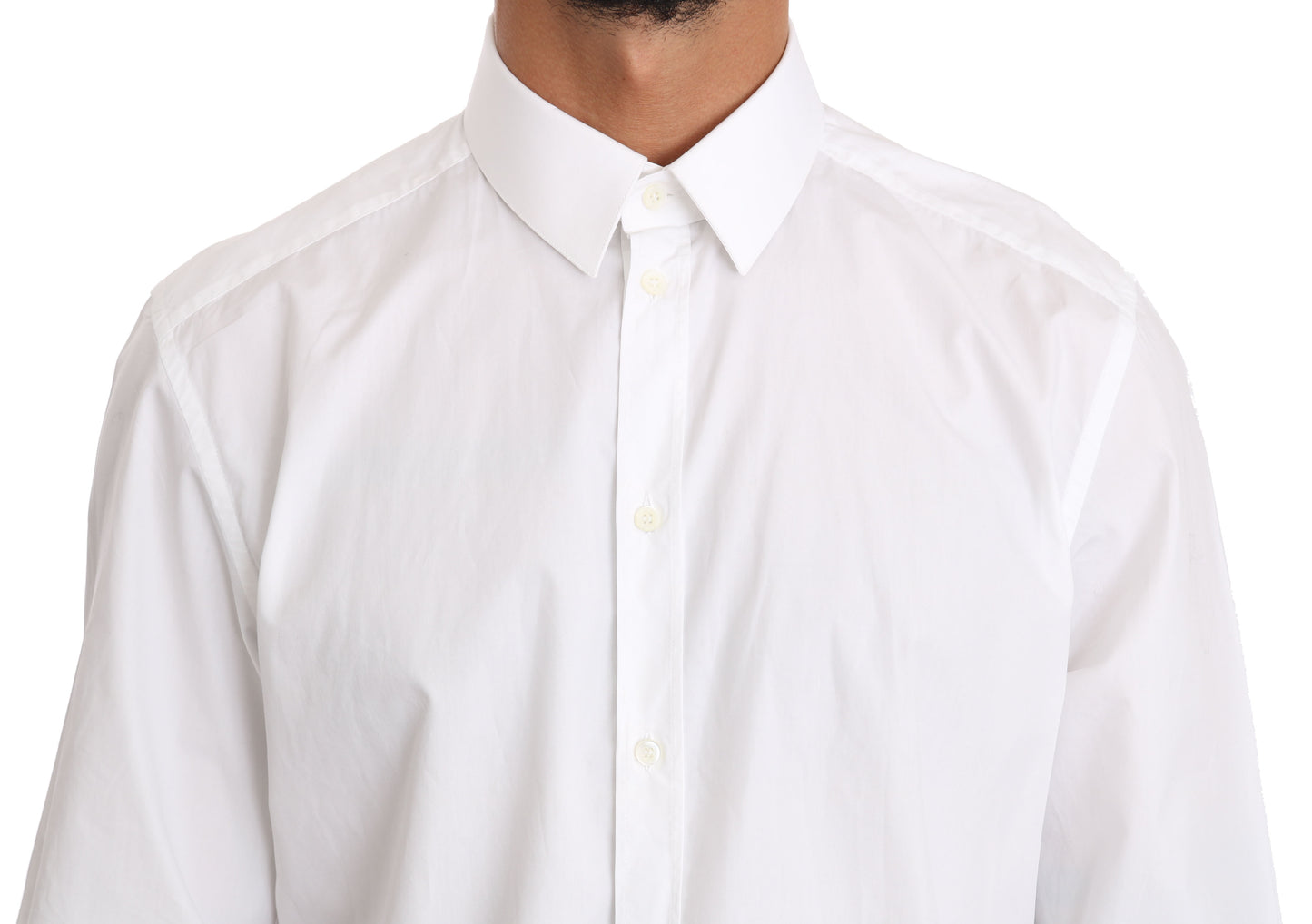 Dolce & Gabbana Elegant Slim Fit Dress Shirt in Pure White