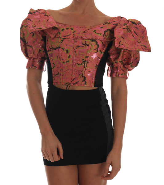 Dolce & Gabbana Ethereal Puff Sleeve Cropped Top